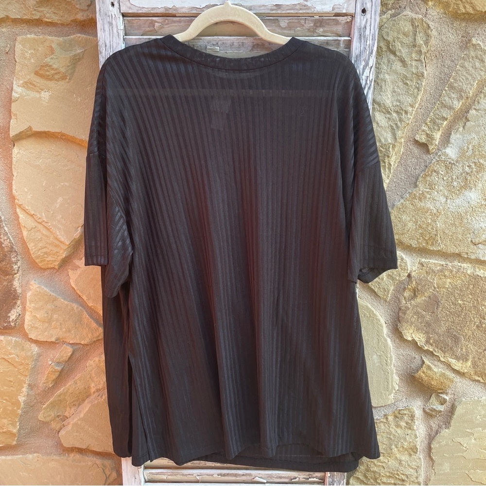 H&M Size  XXL Sleeve Oversized Ribbed Shirt Black Women.